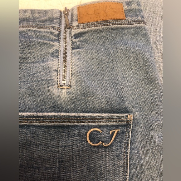 CENIA high rise fringed stretch convijean blue jeans boutique size 14 - Picture 7 of 10